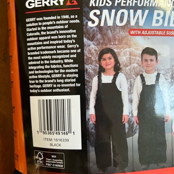 Gerry Kids Performance Snow Bib with adjustable suspenders -size 2T - snow pants - Picture 8 of 8
